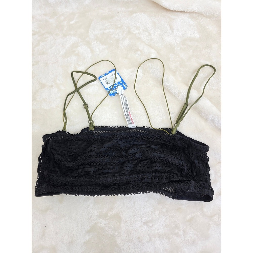 Free People Intimately Black Lace Bandeau Bralette XS NWT‎